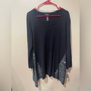 Style & Co. Black Sweater with Metallic Accents
